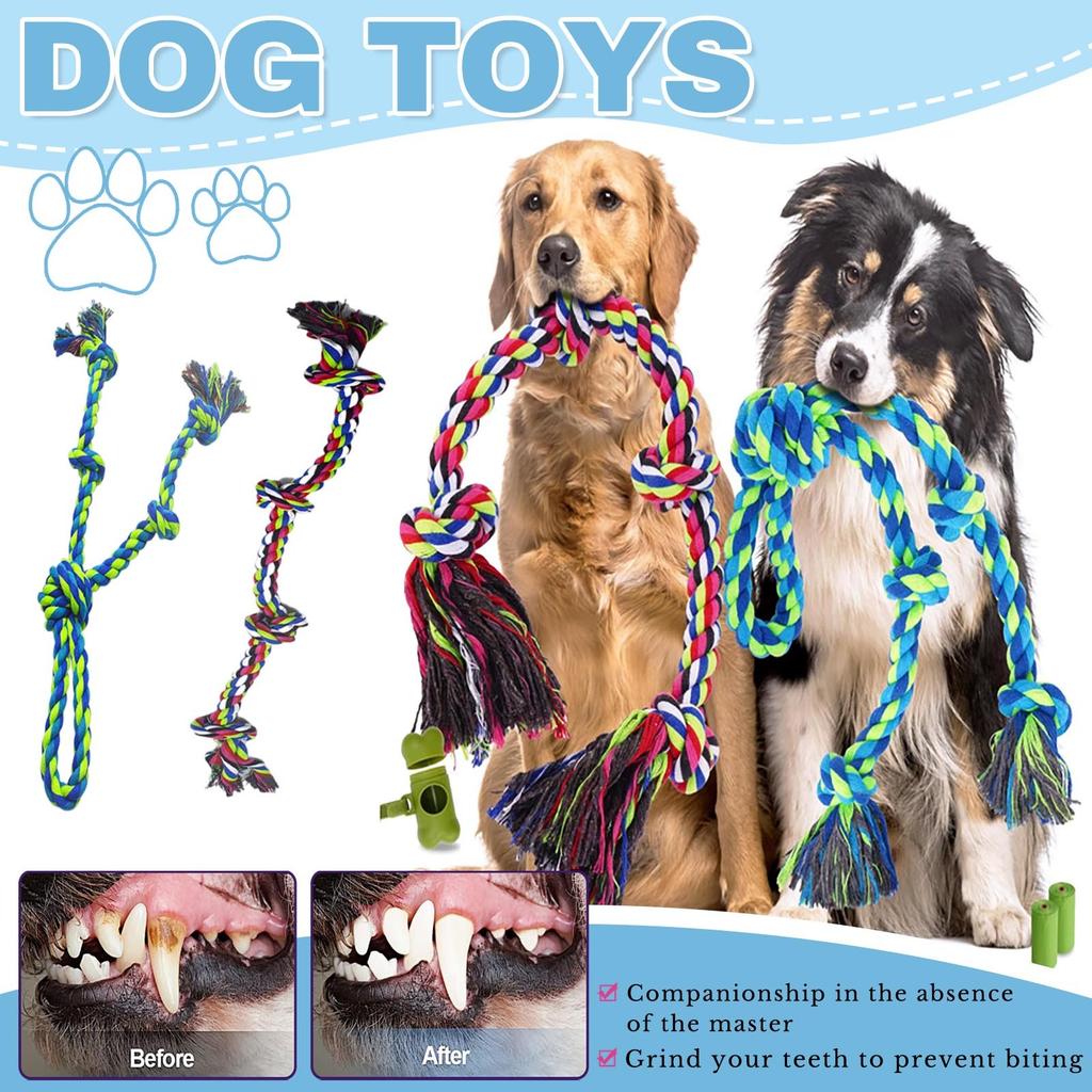 Heavy Duty Dog Toy For Aggressive Chewers – Tough Chew Toys For Large Dogs, Great For Tug-of-War & Teeth Cleaning