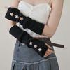 Solid Color Y2K Star Arm Cover Elastic Warmer Long Cuff Knitted Fingerless Sleeves  Winter