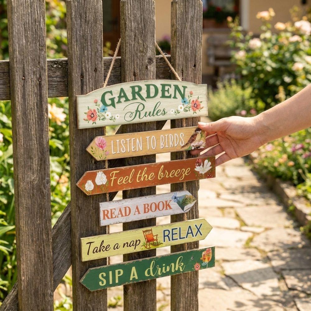 Retro Rustic Porch Wall Plaque Floral Print Funny Sign for Garden Lovers  Birthday Gift