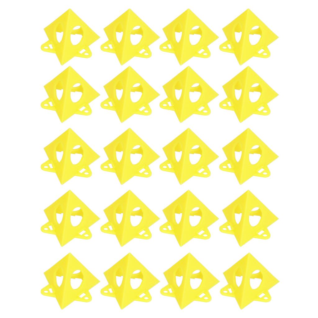 20 stk Kjeglestøttestativ Pyramideforhøyer Plastsettsett for Lerret Skapdør Gul