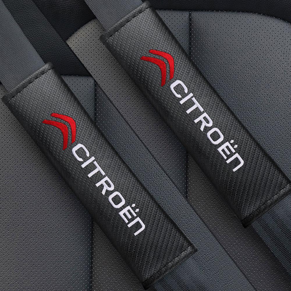 1/2Pcs Carbon Fiber Car Seat Belts Cover Shoulder Protect Pad For Citroen Jumper Picasso C4 C3 Xsara C-Elysee C5 C1 DS3 DS5 DS4