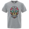 T-Shirts Cotton Loose Cool Skull Printed Casual Short Sleeve Men's T-shirt
