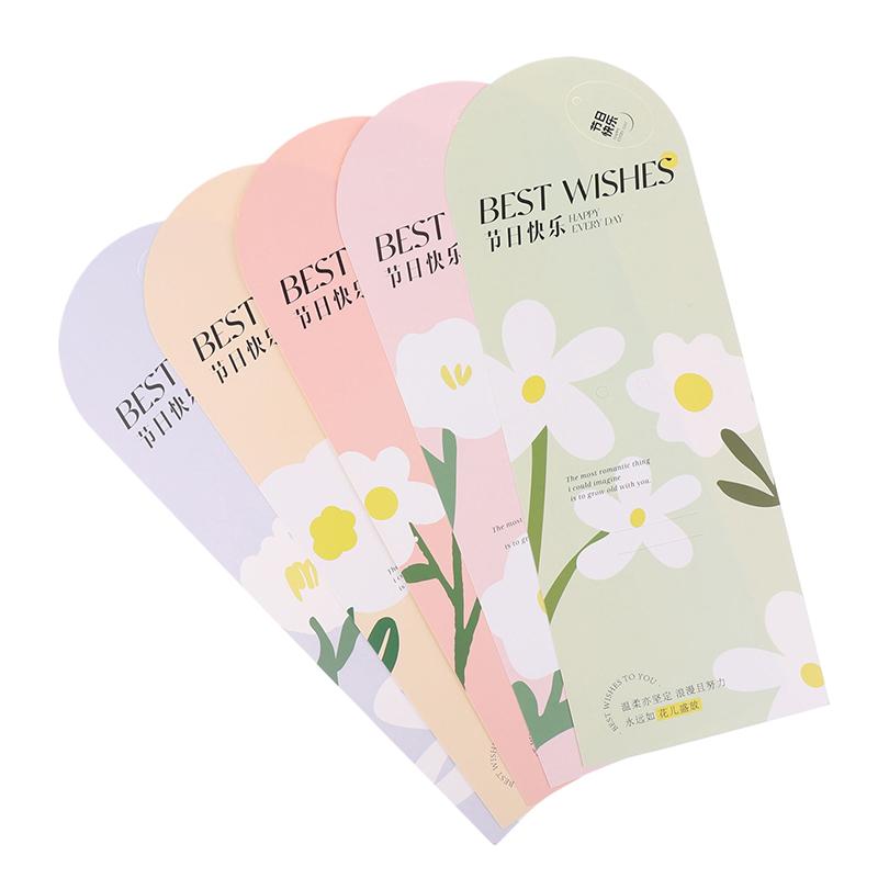 5Pcs Creative Single Bouquet Wrapping Paper Card Women'S Day Goddess Day Valentine'S Day Birthday Flower Cards For Her