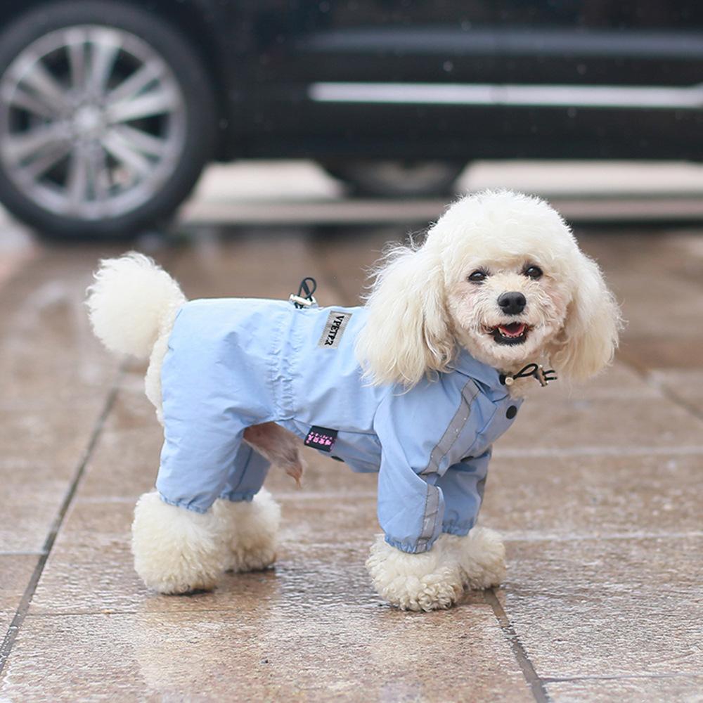 Pet Four-legged Waterproof Raincoat Dog Outdoor Reflective Hooded Waterproof Poncho All-season Rainy Day Dog Suit