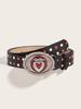 Retro Y2k Heart Pattern Metal Belt For Teen Fashion Accessories
