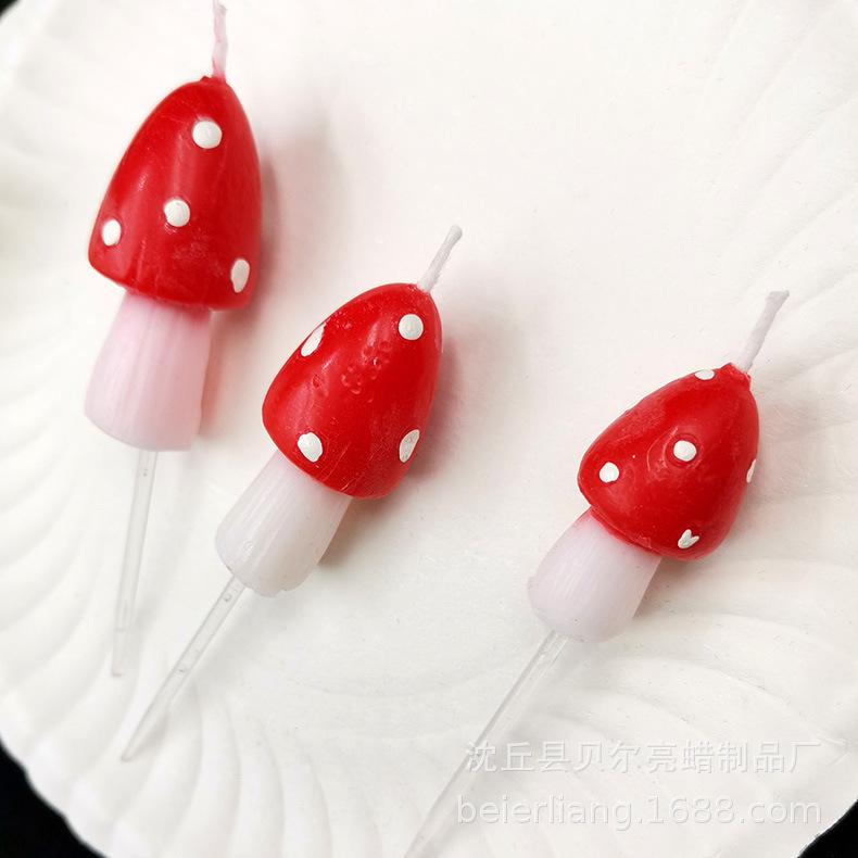 Craftsmanship Birthday Candle Creative Children's Birthday Cake Candle Simulation Fruit Mushroom Shape Birthday Candle