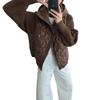 Spring New Splicing Cotton Clothes Hooded Knitted Cardigan Loose High-end Zipper Sweater Jacket Women