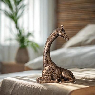 Giraffe Statue Resin Figurine Artwork Collectible Decoration Ornament Animal Sculpture for Living