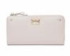 Fair Fairy Women's Wallet, Simple Ribbon, L-Zip, Genuine Cowhide Leather, Elegant, Large Capacity, Cute, 160724 (Pink Beige)