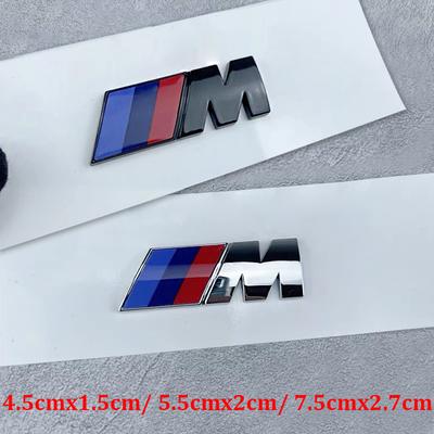 BAUVK1 3D M Logo Stickers Rear Trunk Badge Fender Side Emblem For E36 E46 E39 E60 F20 E90 E91 X5 E53 E87 E34 M E60 Car Accessories