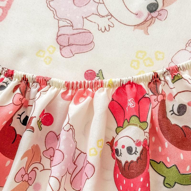 1pc Cartoon Printed Fitted Bed Sheet with Elastic Single/Queen/King Pink Mattress Protector for Kid Skin-Friendly Sheets for Bed