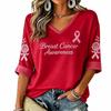 Women's V-Neck Breast Print Lightweight Blouse for Spring Summer