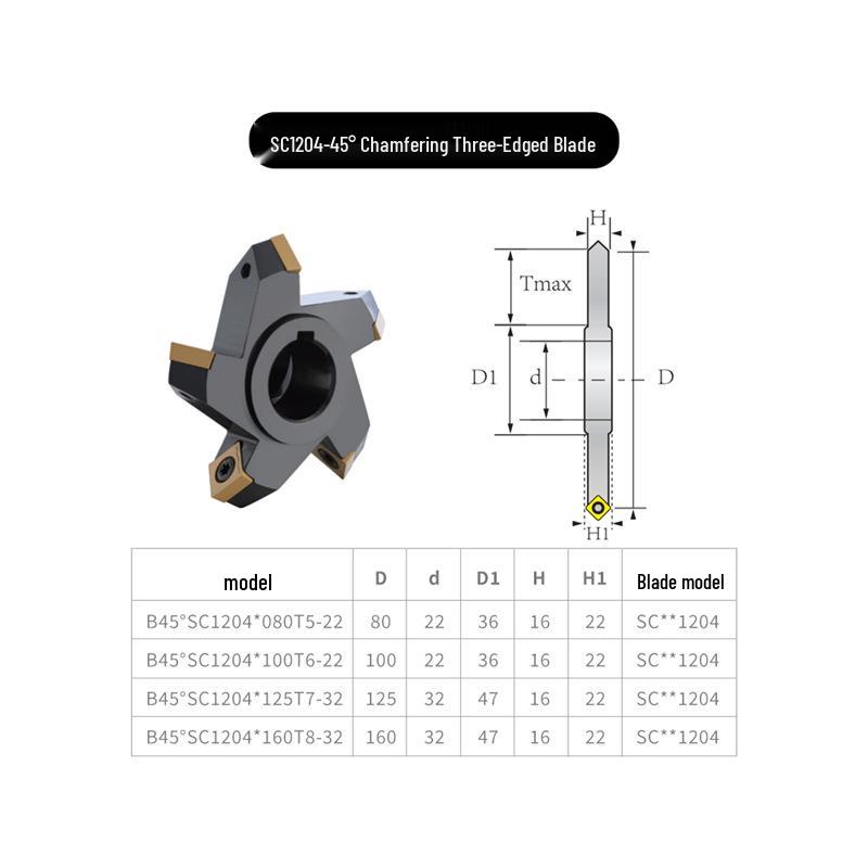 45° Dual-Sided V-Type Chamfer Milling Cutter Head
