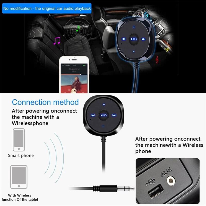A16P-Bluetooth-Compatible Adapter Audio Receiver 3.5Mm AUX Audio Music Receiver Adapter For Car Stereo With AUX In