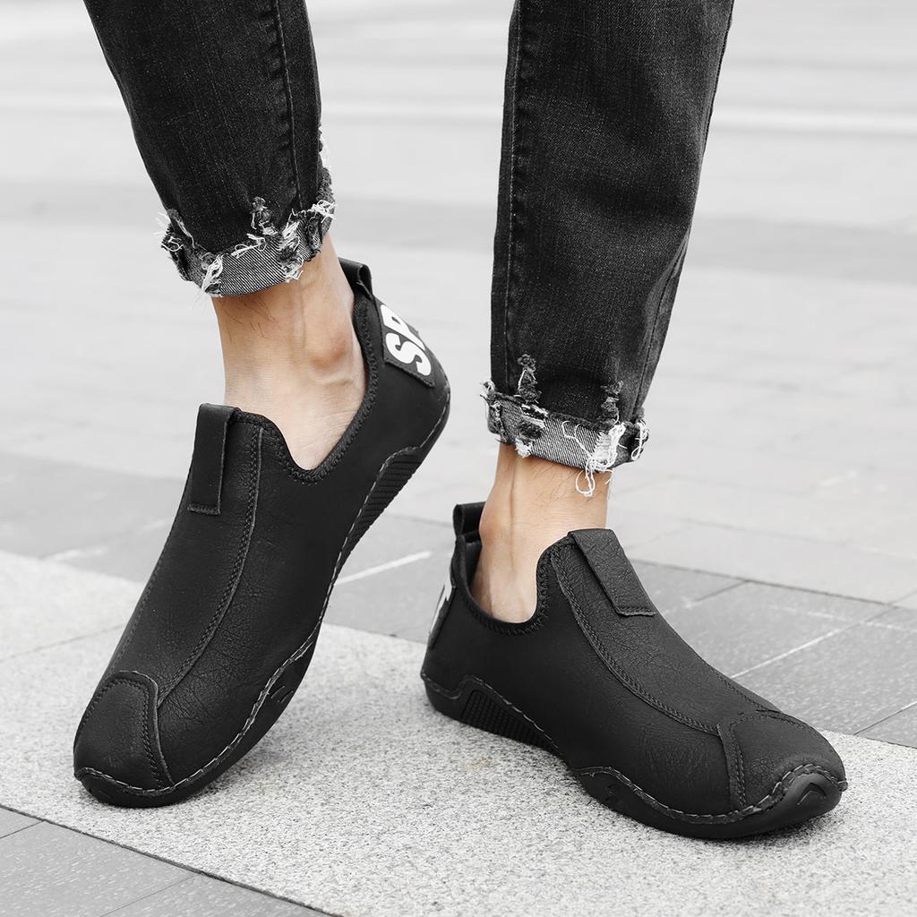 Men's Loafers Casual Leather Shoes Outdoor Moccasins Low-top Sneakers