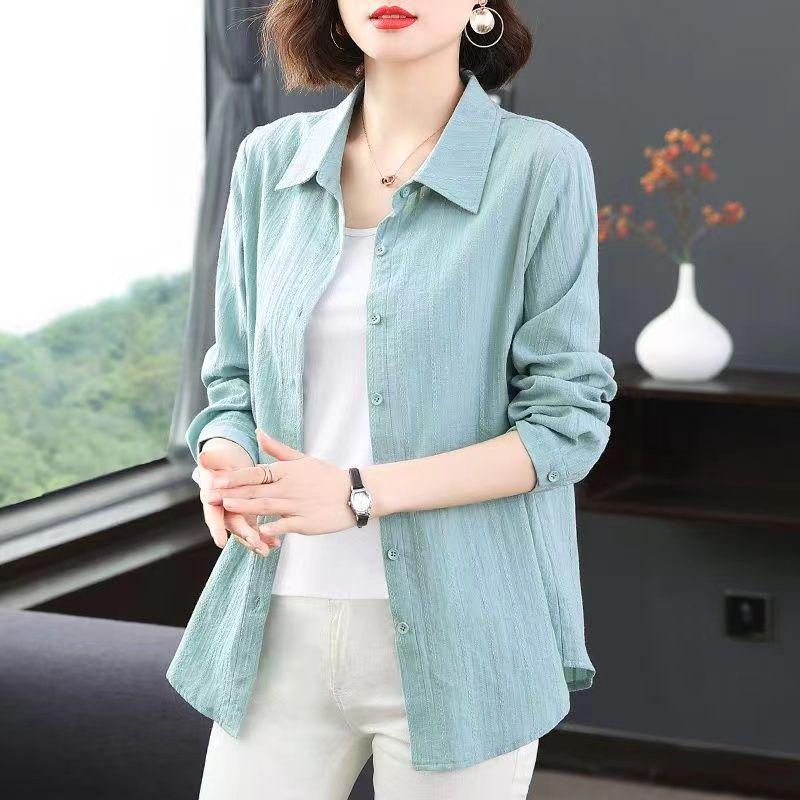 Loose Fashion Women's 2025 Temperament Coat: European & American Long Sleeve Slimming Shirt, Plus Size Available for Spring