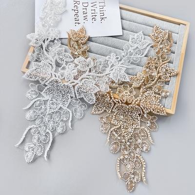 European And American Applique Bead Embroidery Handmade Bead Piece Embroidery Collar Flower Performance Clothing Dress Wedding Collar Decoration