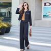 Early spring denim suit women's new spring and autumn fashion casual color matching design two-piece set