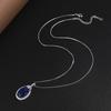 925 Sterling Silver Retro Fashion Blue Zircon Full Diamond Necklace Party Birthday Anniversary Wedding Gift