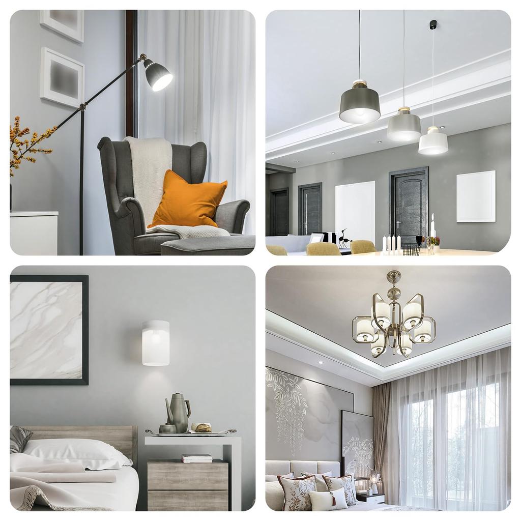 Mini Krypton Bulbs, 60W Equivalent, LED Bulbs, E17 Base, Daylight White, 850lm, High Brightness, Krypton Filament Bulbs, Omnidirectional,