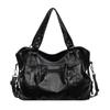 Borsa a Spalla Hobo Morbida in PU Sgualcita con Tracolla Regolabile e Borchie Metalliche Borsa a Mano Casual da Spalla per Donna