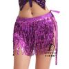 Women's Elastic Waist Sequin Fringe Mini Skirt Loose Fit Chiffon Dance Hip Scarf Belly Dance Performance Party Wrap Skirt