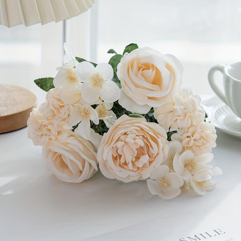 Peony Rose Hydrangea Wedding Decoration Dining Table Photography Props Artificial Fake Flower Factory Party Vase Arrangement