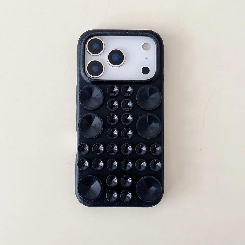 Solid Color Shockproof phone case silicone iphone Opp Bag&For iPhone 16 чёрный