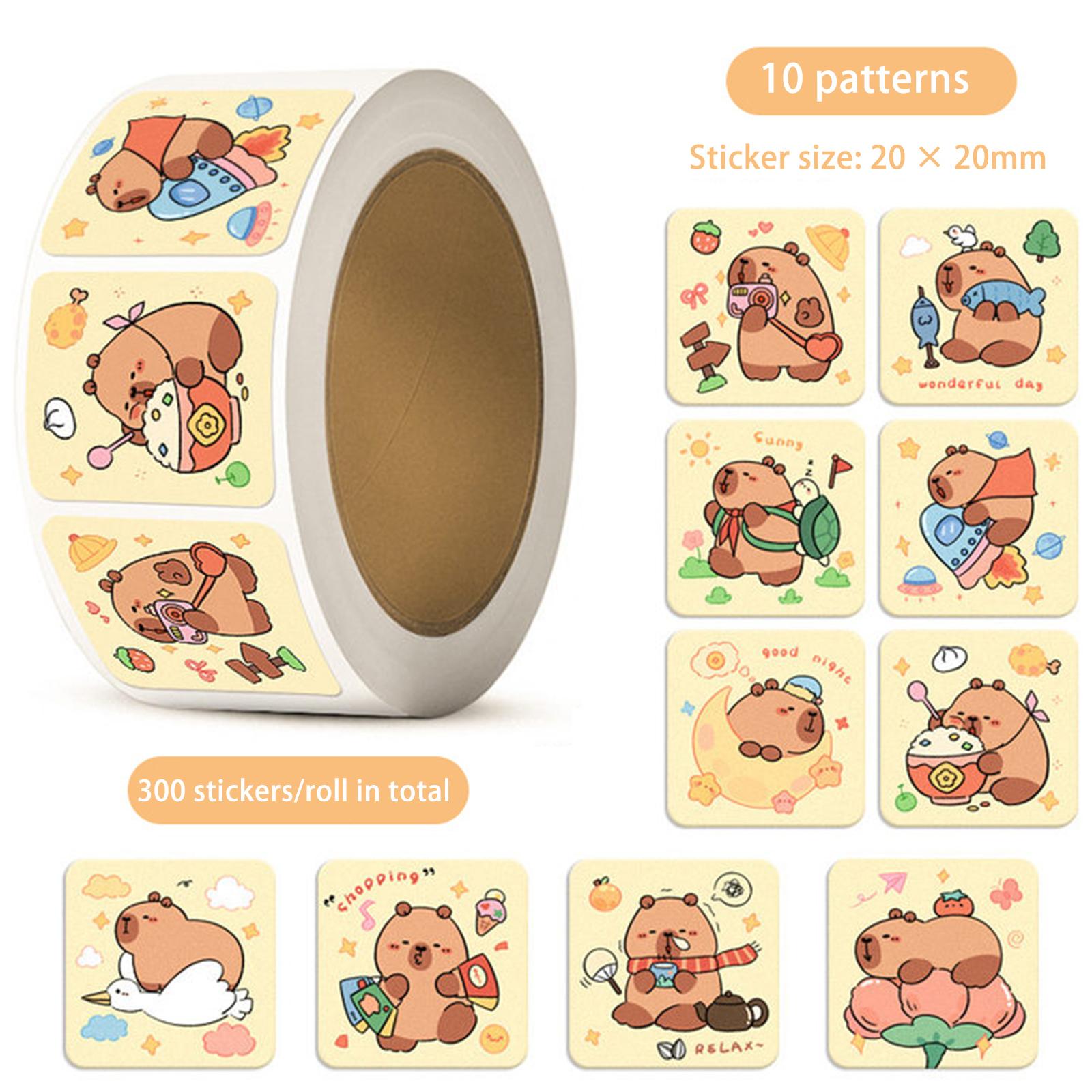 

300 шт./рулон наклейки капибара милые водонепроницаемые граффити эстетические декоративные чемодан ноутбук чашка телефон дневник детские наклейки игрушка A3