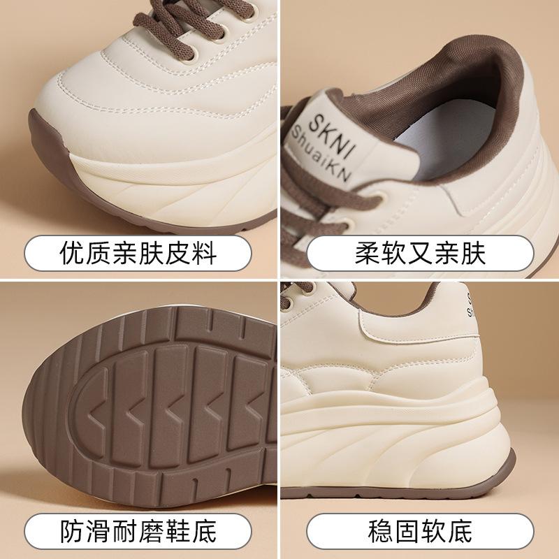 Dad shoes women's 2026 autumn and winter new fashionable simple versatile inner height increase student sports casual women's shoes