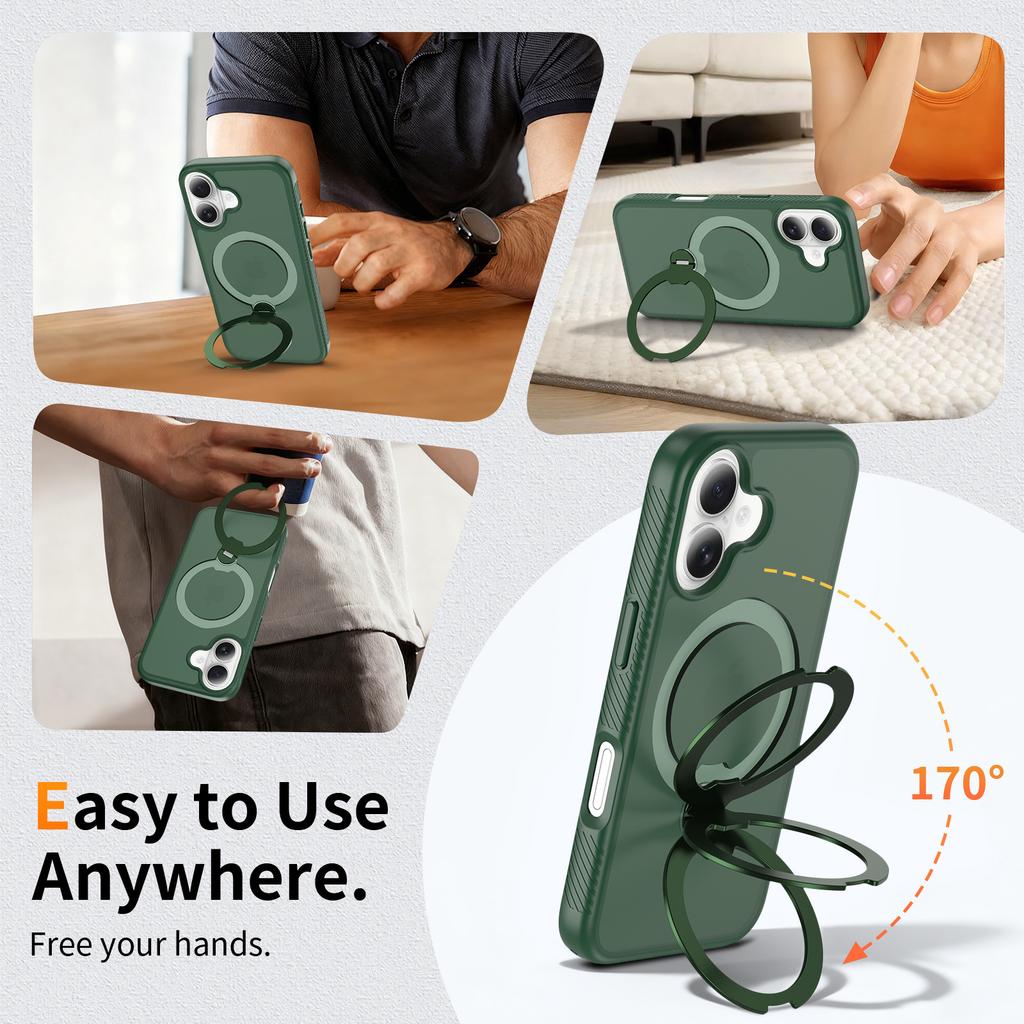 The New Model Is Suitable for Apple 17promax Mobile Phone Case 360 Rotating Magnetic Bracket with Lanyard 17e Mobile Phone Protective Cover