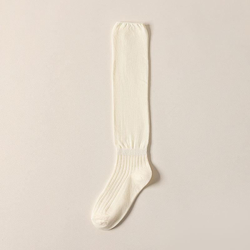 

Женские весенне-осенние свободные носки до икр для беременных, не сдавливающие 1 pair молочный белый