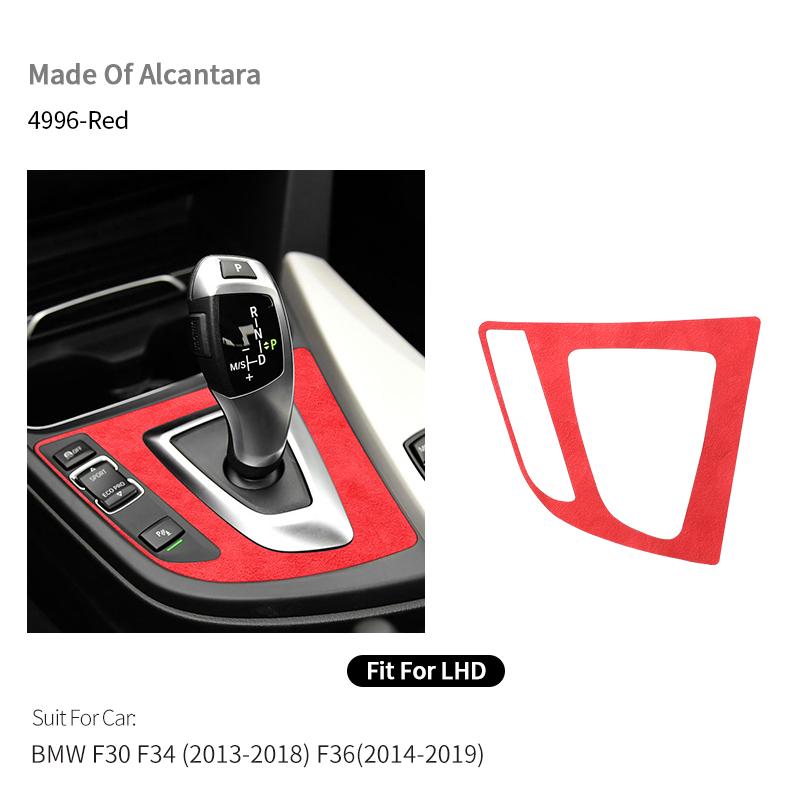 For BMW F30 F34 F36 Gear Shift Control Panel Trim Frame Decorative Sticker Made of Alcantara Car Interior Tuning Accessories blvc18