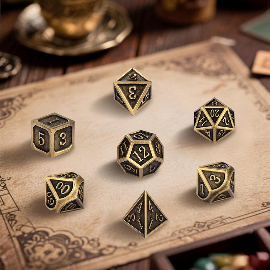 Hot Metal DND Polyhedral Dice Set for Tabletop RPGs