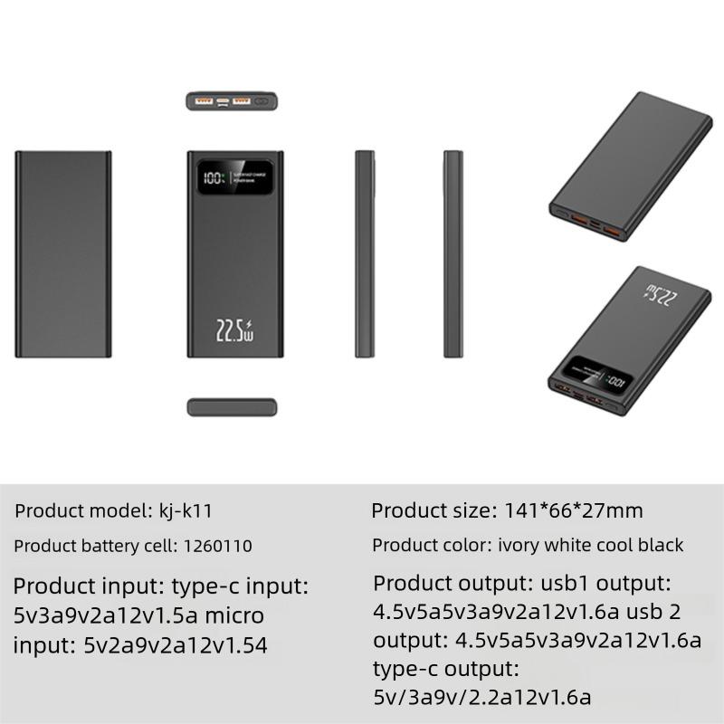 22.5W Super Fast Charging Mobile Power Bank 30000mAh Large Capacity Power Bank