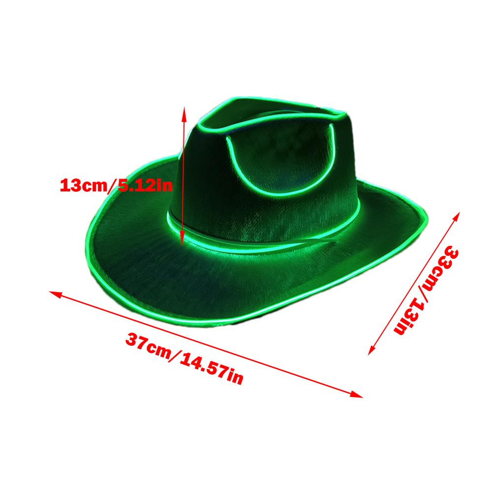 Light Up Hats for Adults Party Headwear Cowboy Hat LED Hat Dress Up Battery Operated Party Cowboy Hats Sparkly Cowboy Hat