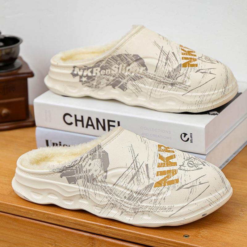 

Большие размеры 47 мужские тапочки зимние хлопковые тапочки мужские на толстой подошве нескользящие теплые хлопковые туфли для дома шлепанцы 44-45 белый