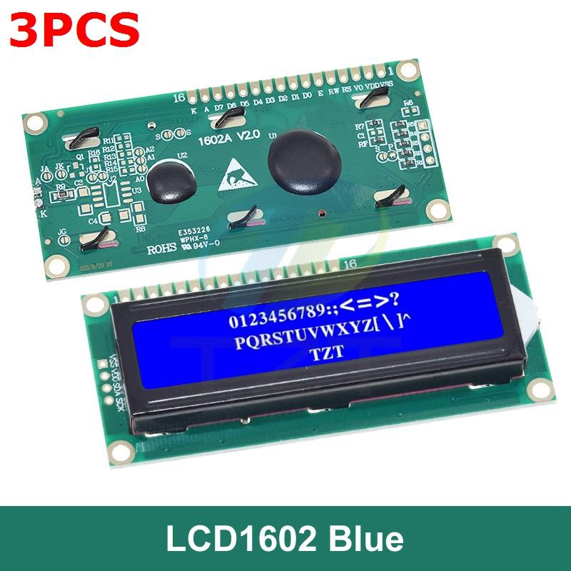 LCD1602 1602 LCD-Modul Blau/Gelb Grüner Bildschirm 16x2 Zeichen LCD-Display PCF8574T PCF8574 IIC I2C Schnittstelle 5V für Arduino