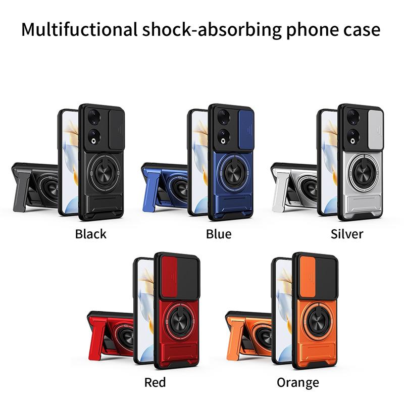 Armor Phone Case For Honor 90 Smart 90 Lite Cover Lens Protection Magnetcic Ring Stand Holder Back Shell Fundas