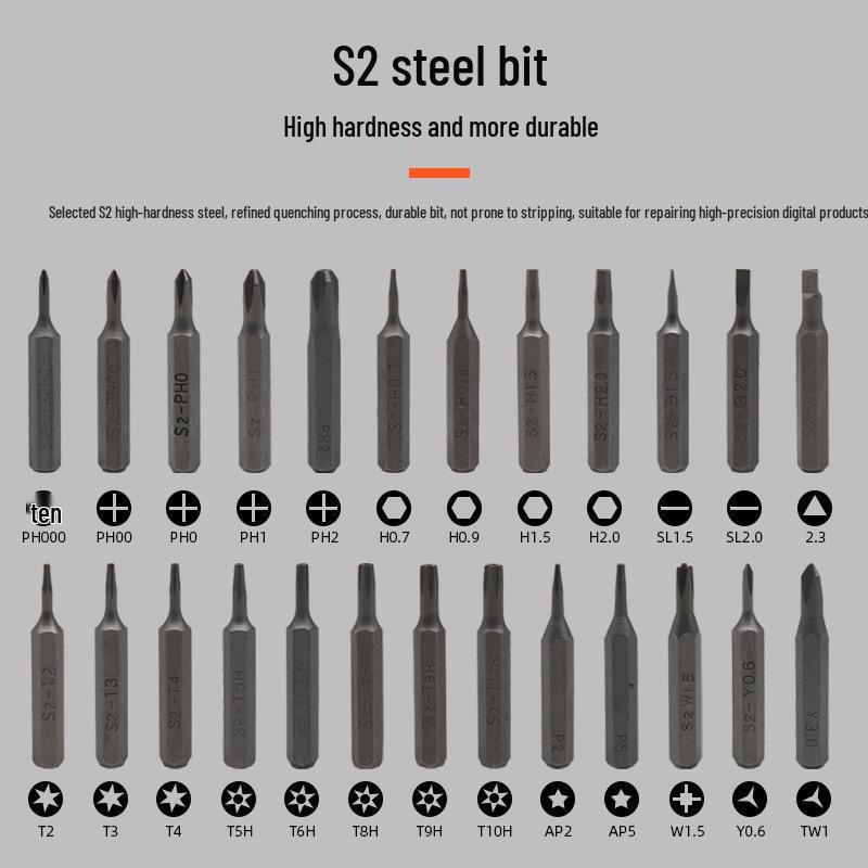 Compact Rechargeable Electric Screwdriver Set with Silent Operation and Long Battery Life