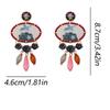 Vintage Ethnic Style Bohemian Fly Bird Printed Alloy Flower Water Drop Pendant Earrings For Women Banquet Party Jewelry Gifts