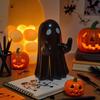 Yousheng Light-Up Ghost Figurine Halloween Middle Finger Ghost Decoration Lighted Flip-off Ghost Ornament for Party Mantel Shelf Tabletop