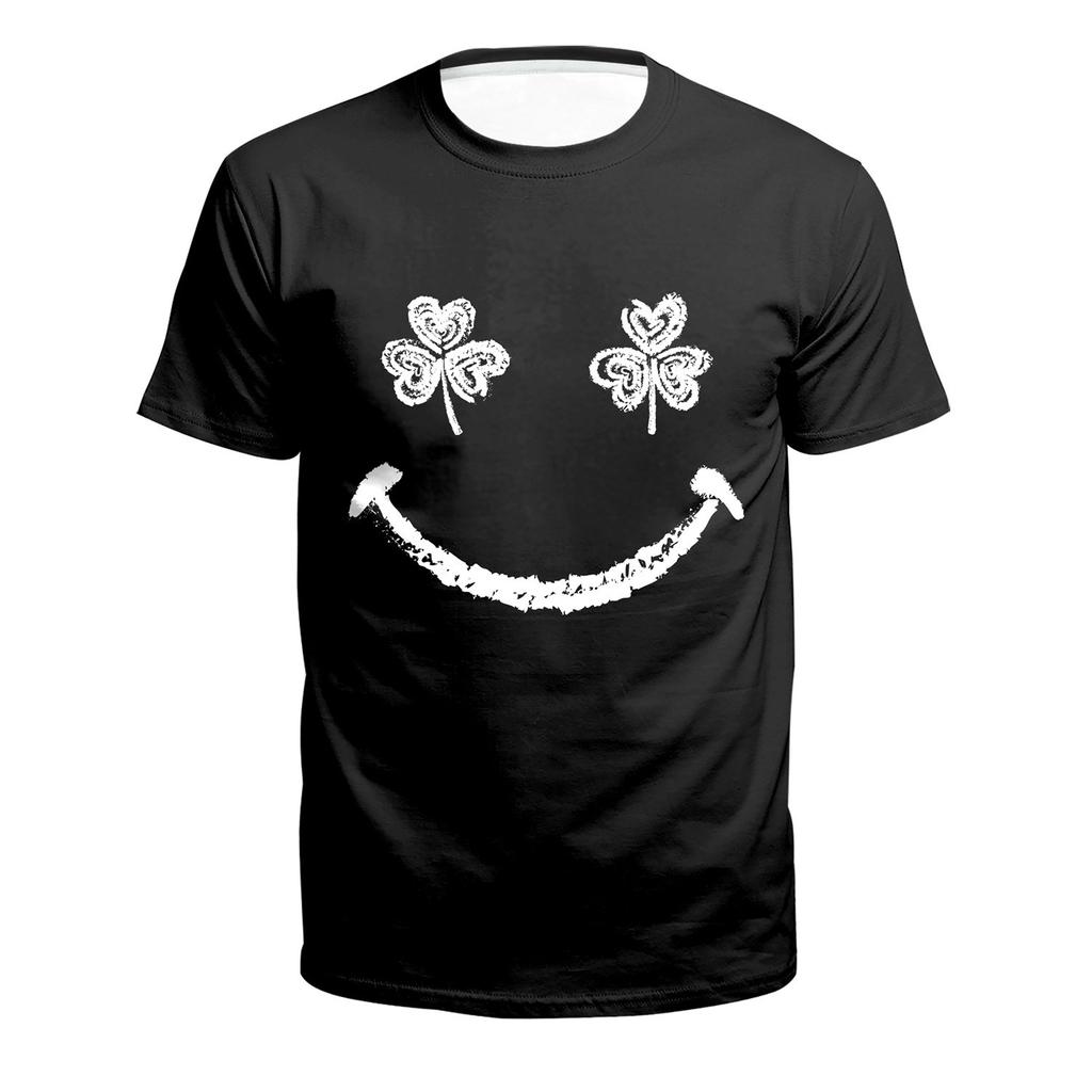 Casual Crew Neck 3D Digital Printing T-Shirt Irish St. Patrick's Day Clothing Printing Men's and Women's Short Sleeves