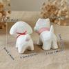 Cute Hand Carved Decorative Wooden Dog Figurines Hand-Painted Puppy Statue Ornament for Home Desk Decor Gift for Dog Lovers