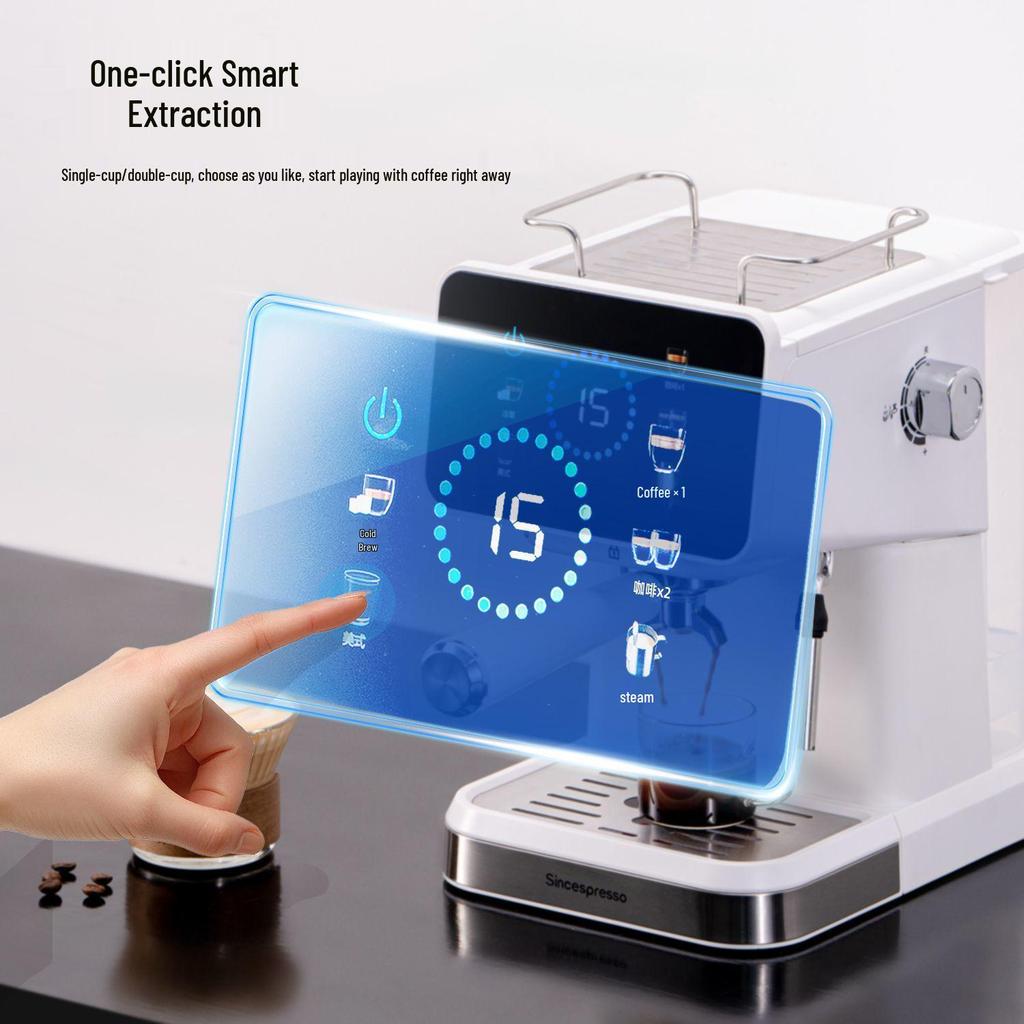 Taliansky espresso kávovar 20 bar: Poloautomatický, Dvojitá extrakcia, Horúci a studený, so zabudovaným mlynčekom pre domáce použitie