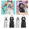 Protective Cooking Apron Adjustable Neck Strap With King Queen Mr Mrs Letter Design for Couple, Husband, Wife