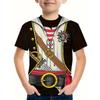 Summer Round Neck 3D False Two-piece Printed Top Role Playing Costume Fashionable Casual Short Sleeved Children's Boy T-shirts