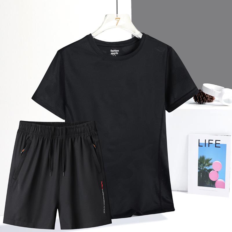 Women's Quick-Dry Camouflage Sports Set – Ice Silk Short Sleeve Top & Shorts