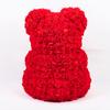 9.8in Artificial Cute Bear Rose Flower for Wedding Anniversary Including Transparent Gift Box Red