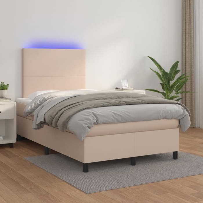 VidaXL Bed Slat Base with LED Mattress, Upholstered Bed, Double Bed, Adult Bedroom Interior Bed, 3135818